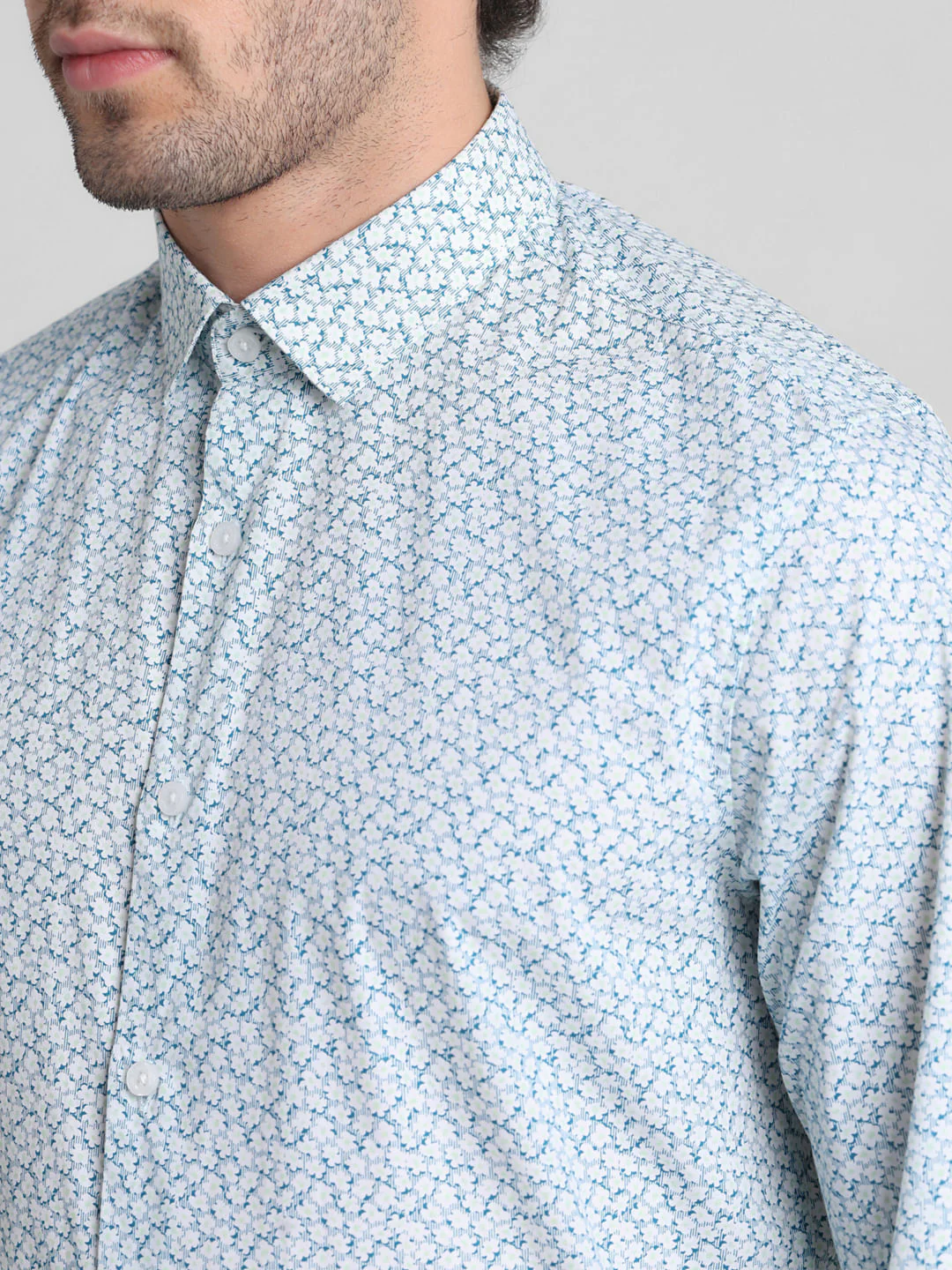 Green Abstract Print Full Sleeves Shirt - Image 5