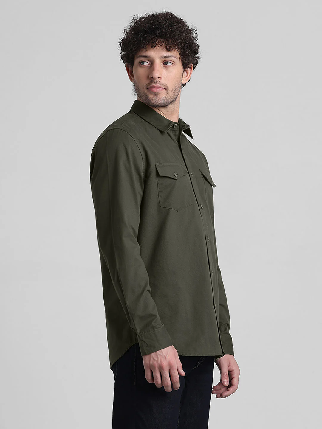 Green Patch Pocket Cotton Shirt - Image 3