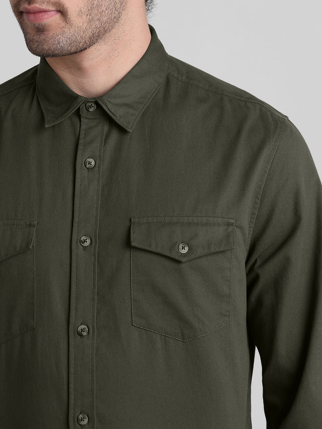 Green Patch Pocket Cotton Shirt - Image 5