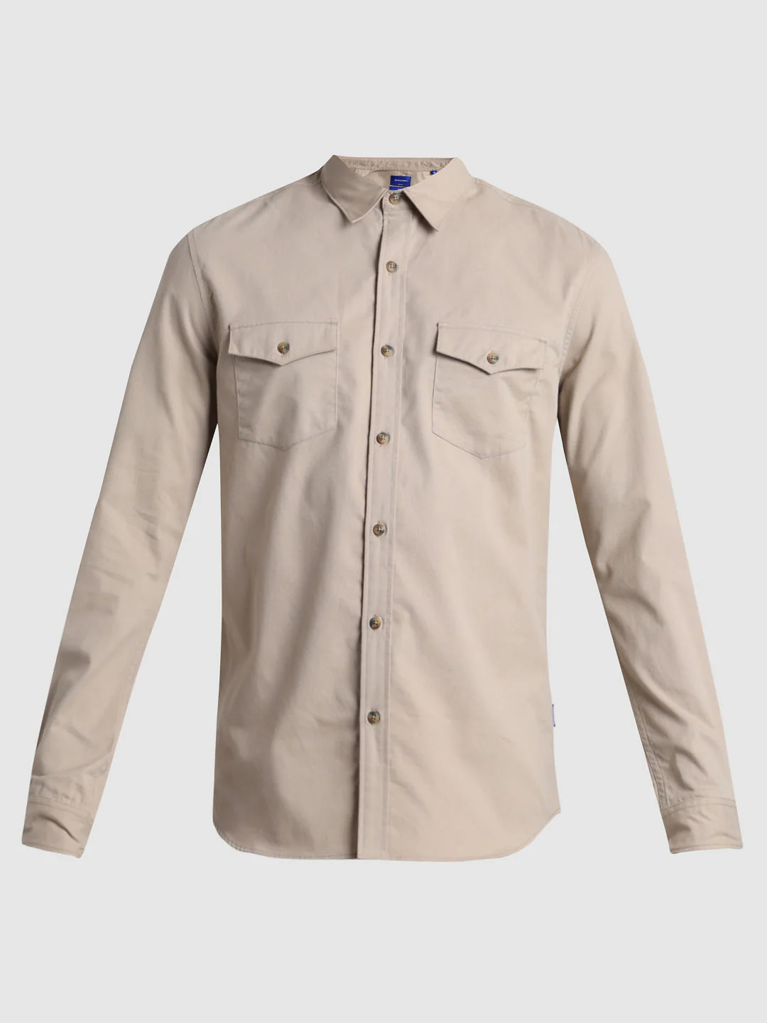 Beige Patch Pocket Cotton Shirt - Image 7