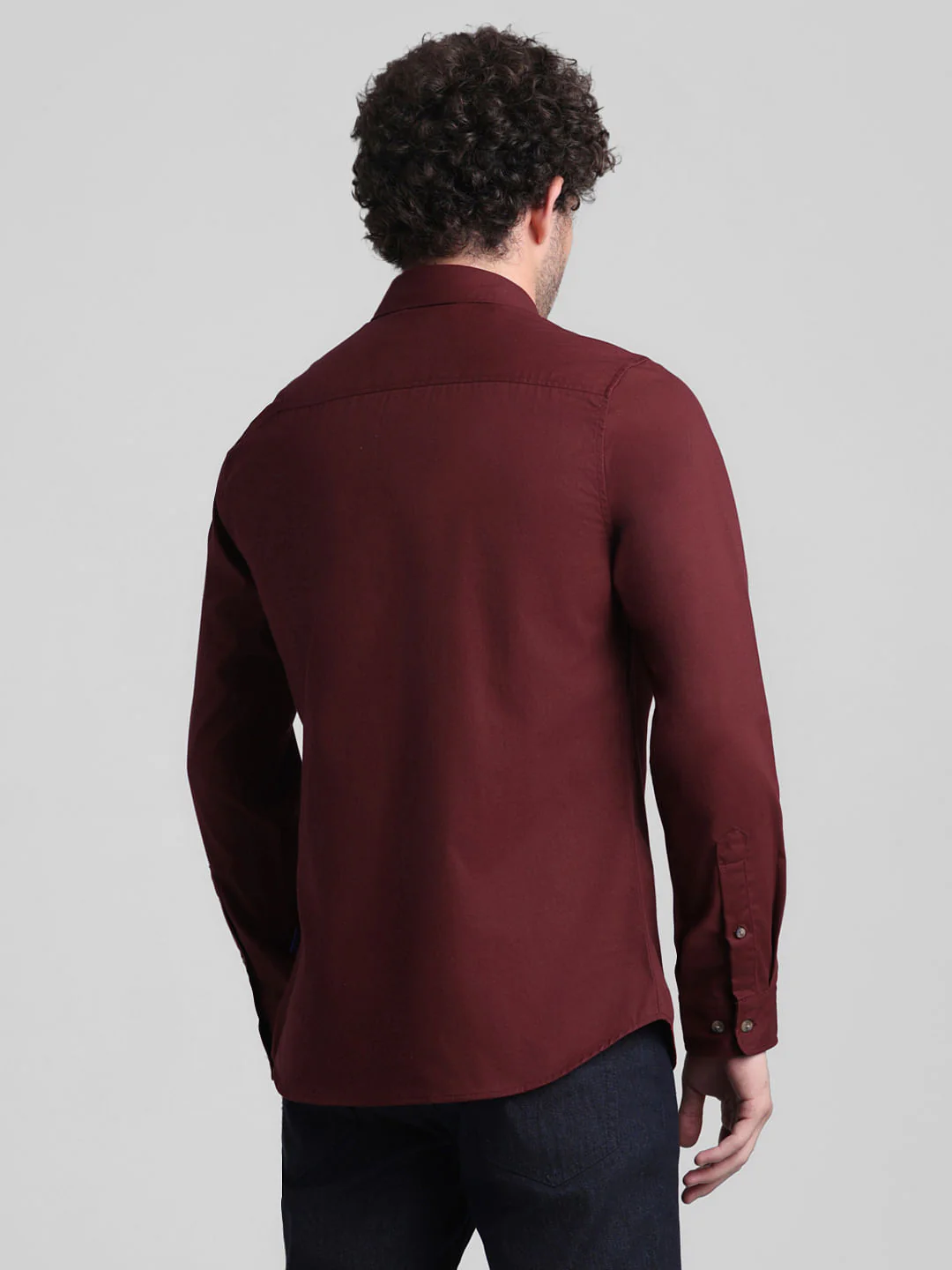 Dark Red Patch Pocket Cotton Shirt - Image 4