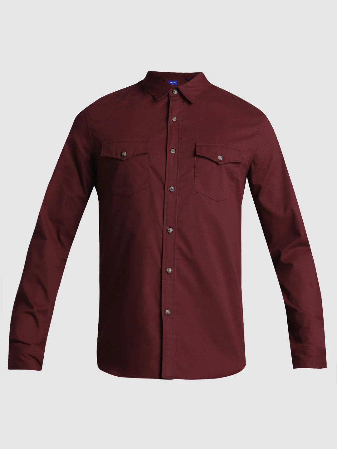 Dark Red Patch Pocket Cotton Shirt - Image 7