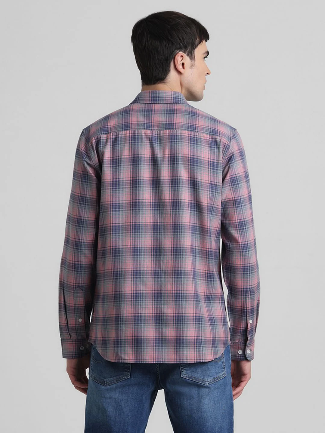 Pink Check Print Full Sleeves Shirt - Image 4