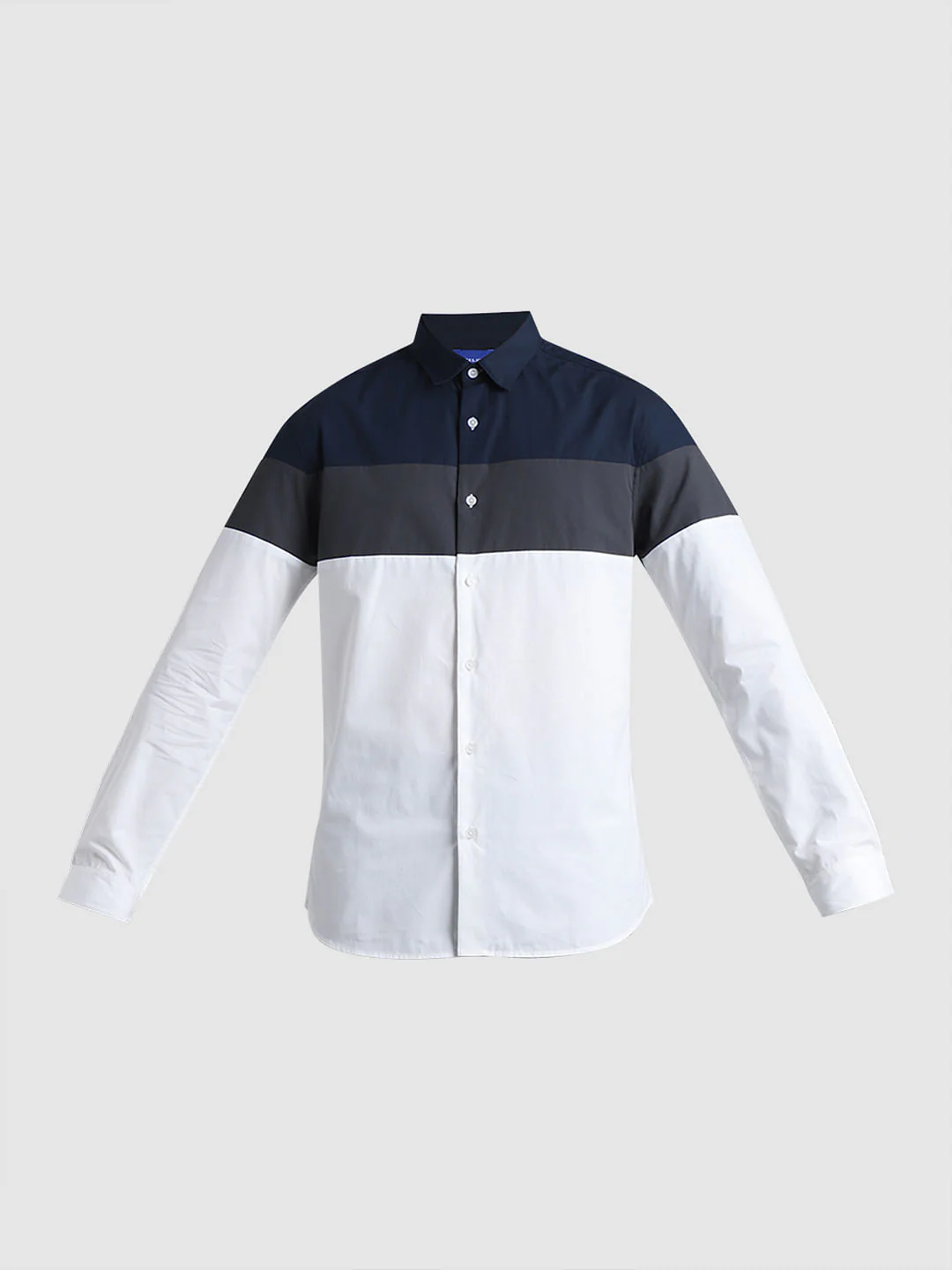 White Colourblocked Cotton Shirt - Image 7