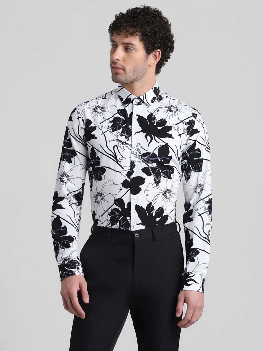 White Floral Print Shirt - Image 2