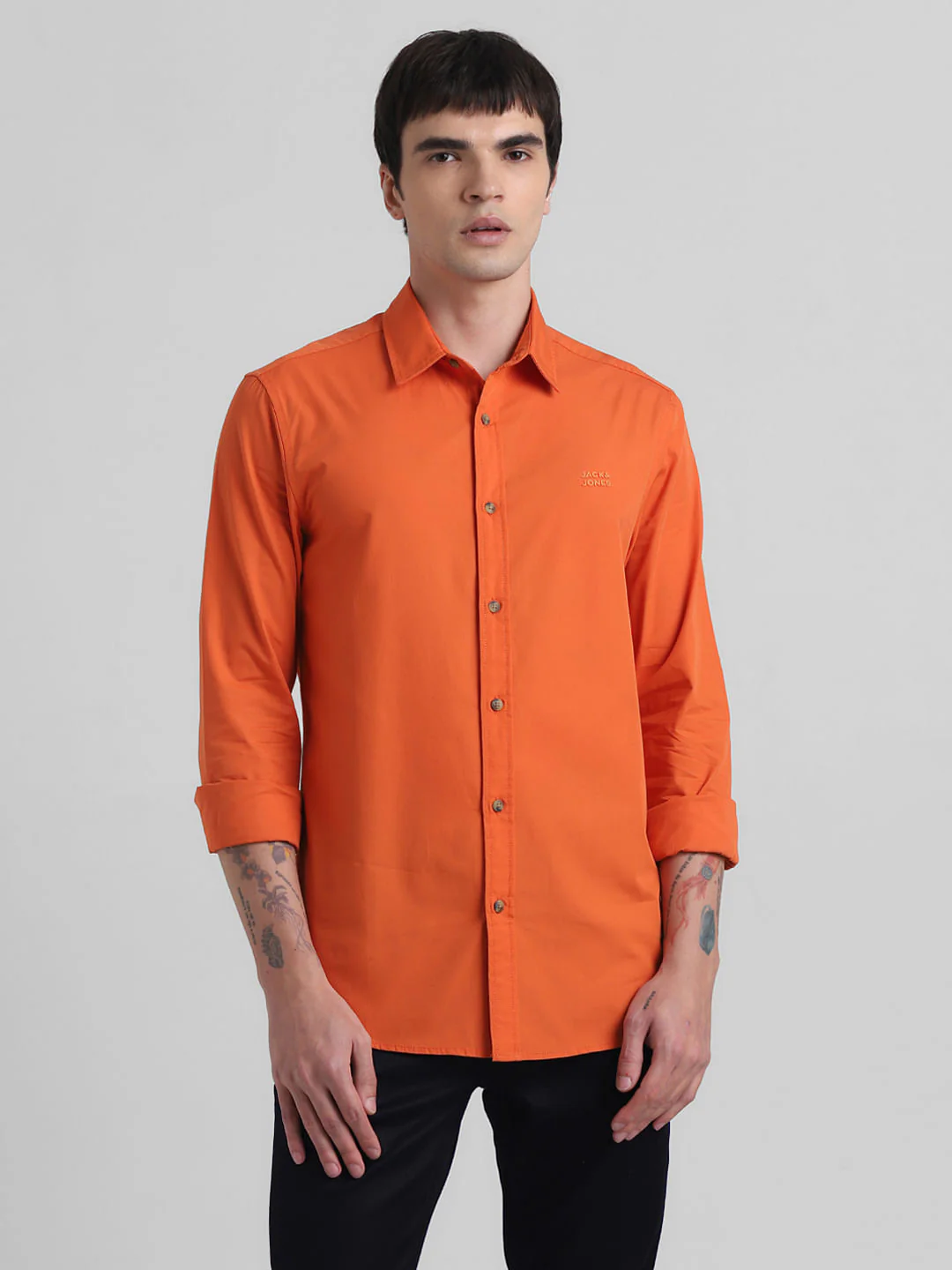 Red Cotton Weave Casual Shirt - Image 2