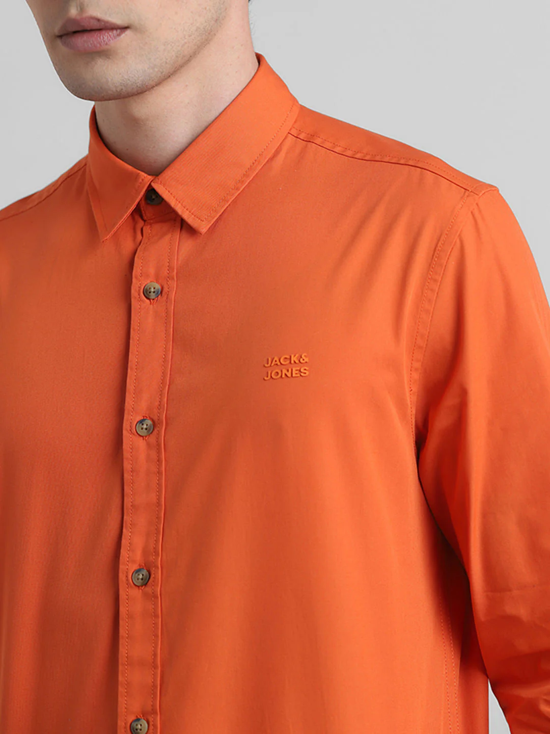 Red Cotton Weave Casual Shirt - Image 5