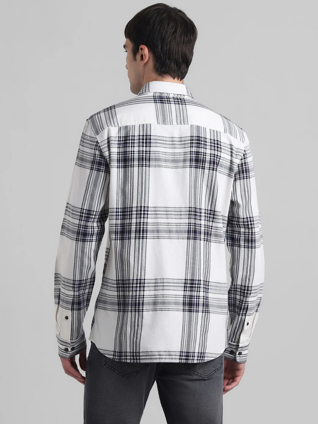 White Check Print Full Sleeves Shirt - Image 4