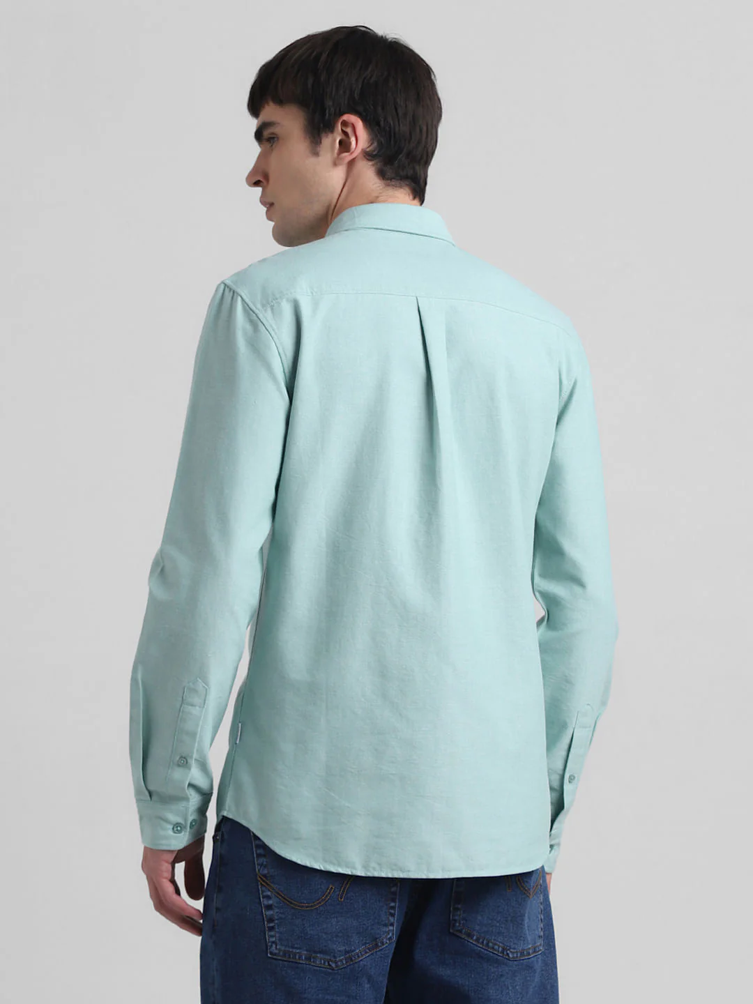 Green Cotton Full Sleeves Shirt - Image 4