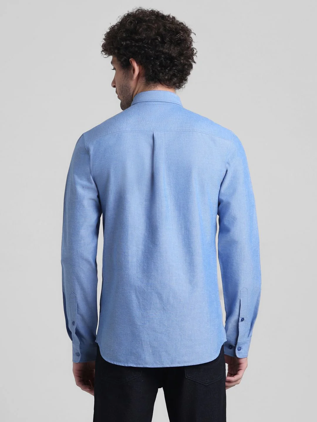 Blue Cotton Full Sleeves Shirt - Image 4