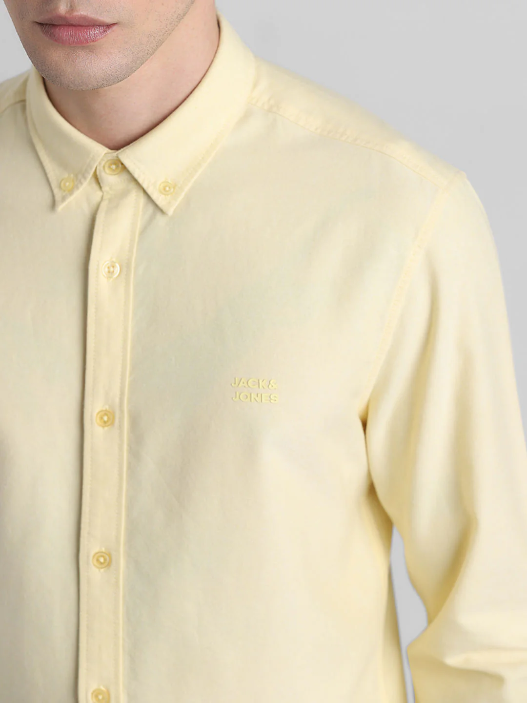 Yellow Cotton Full Sleeves Shirt - Image 5
