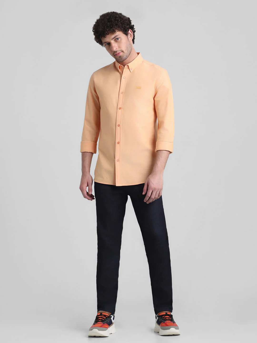 Peach Cotton Full Sleeves Shirt - Image 6