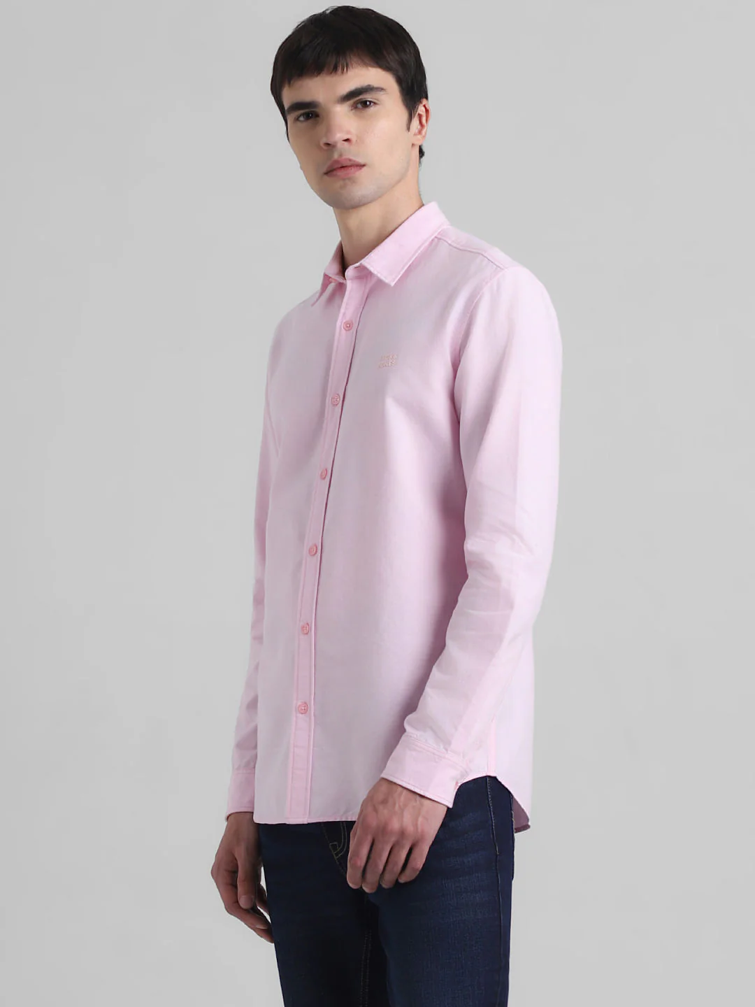 Light Pink Cotton Full Sleeves Shirt - Image 3
