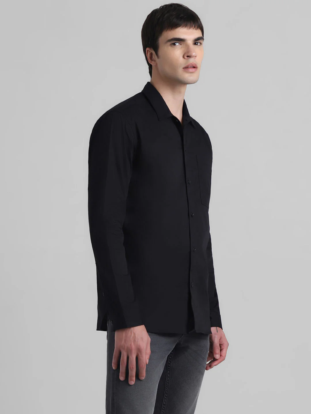 Black Graphic Print Full Sleeves Shirt - Image 3