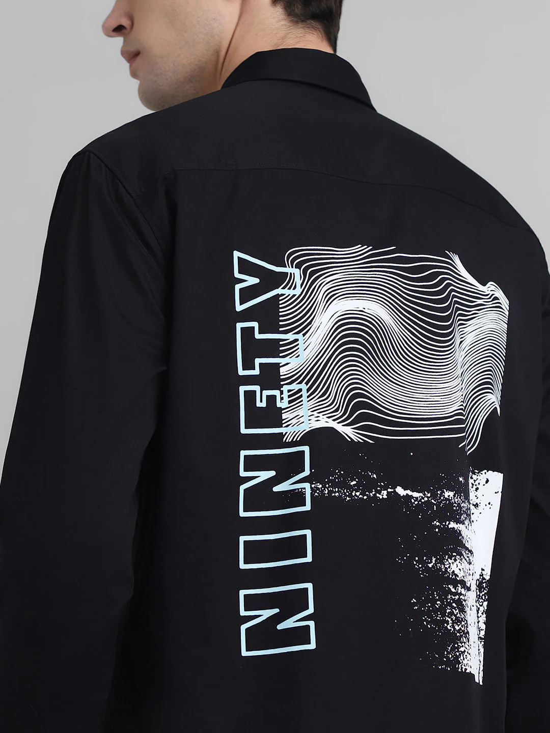 Black Graphic Print Full Sleeves Shirt - Image 6