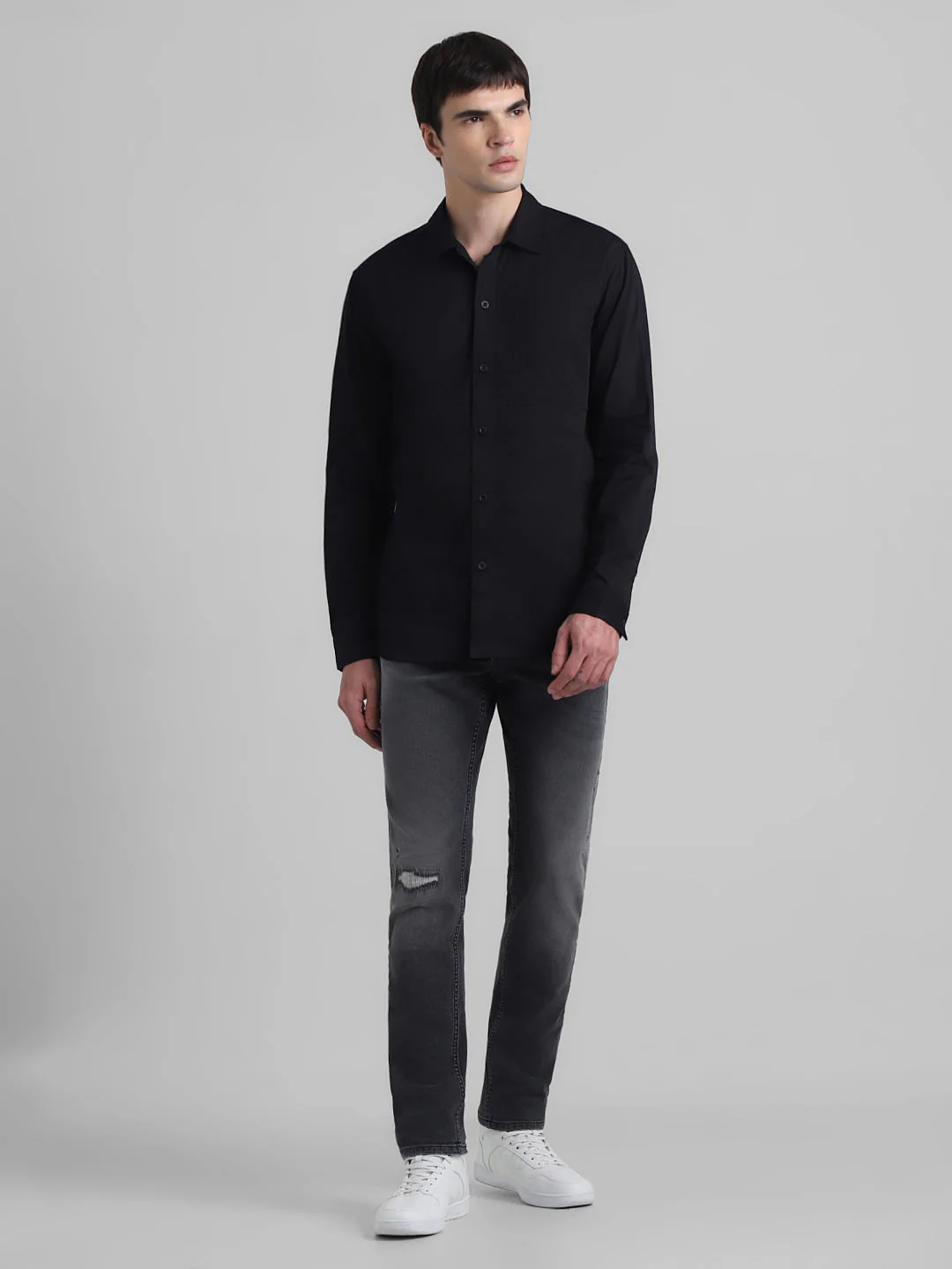 Black Graphic Print Full Sleeves Shirt - Image 7
