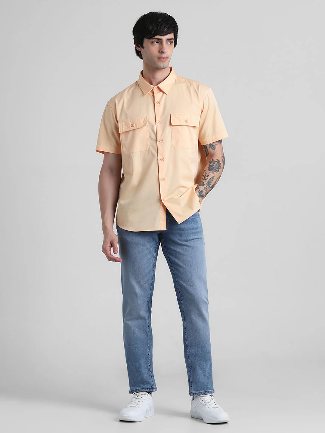 Bleached Beige Drop Shoulder Shirt - Image 6