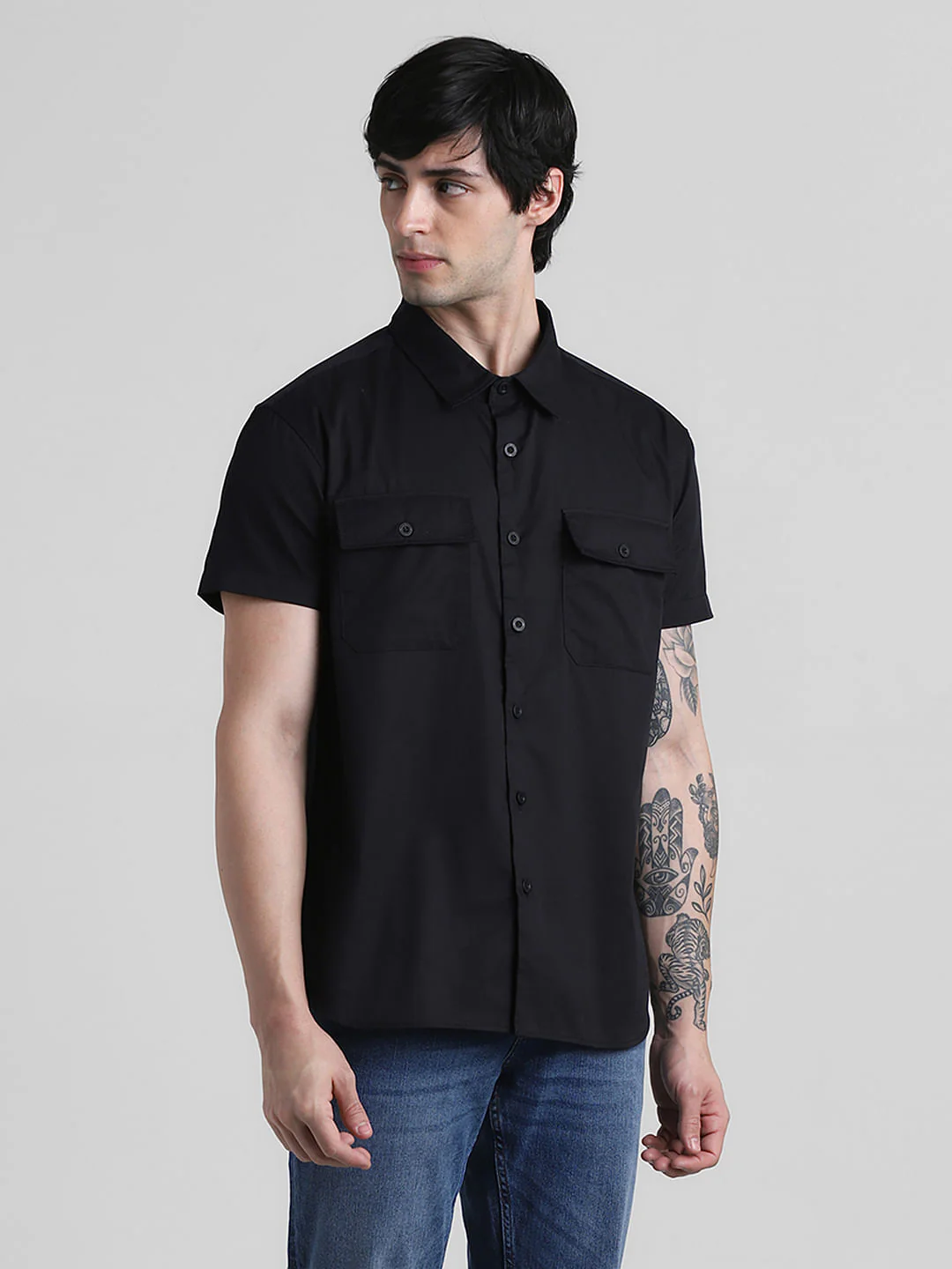 Black Drop Shoulder Shirt - Image 2