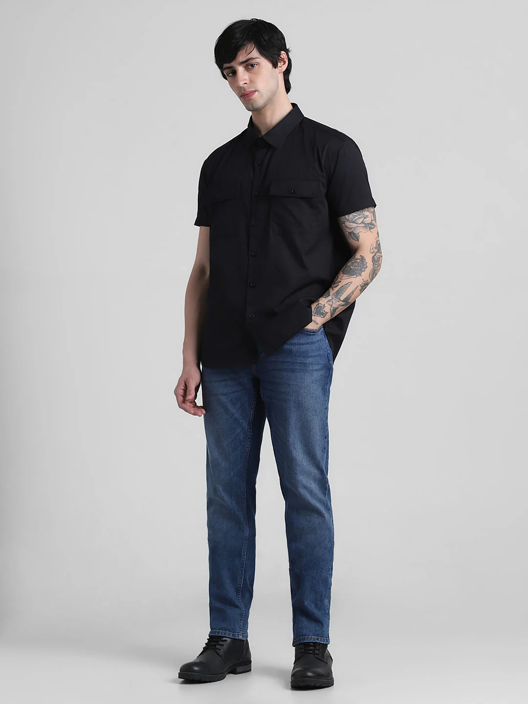 Black Drop Shoulder Shirt - Image 6