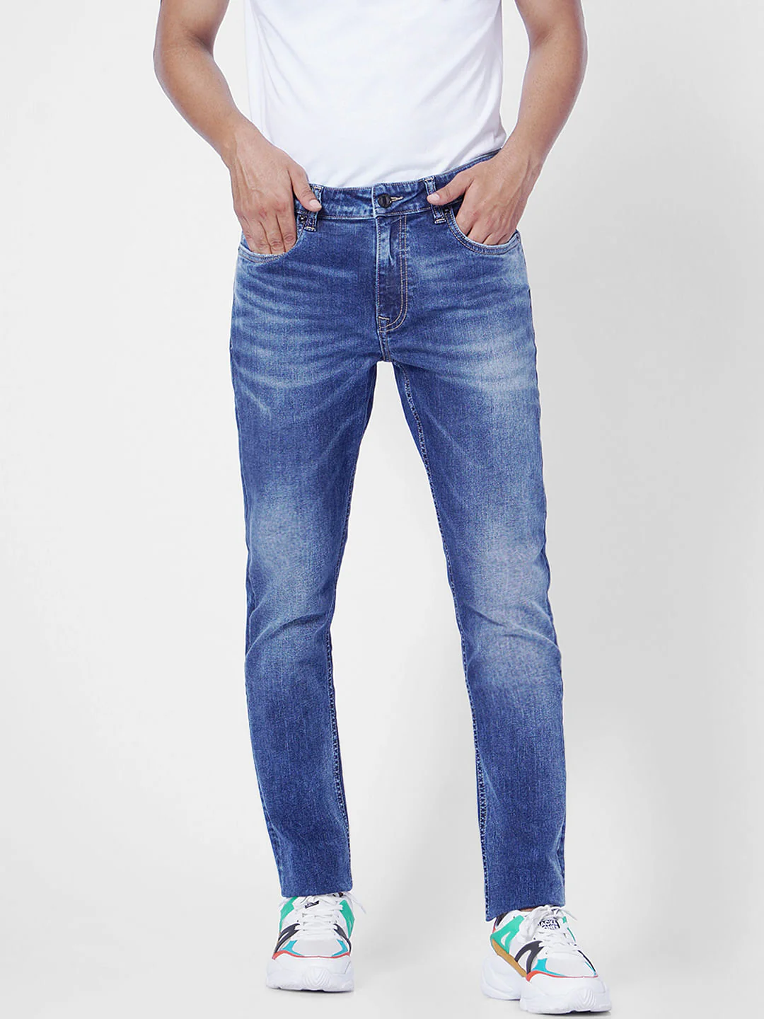 Blue Low Rise Washed Ben Skinny Jeans - Image 2
