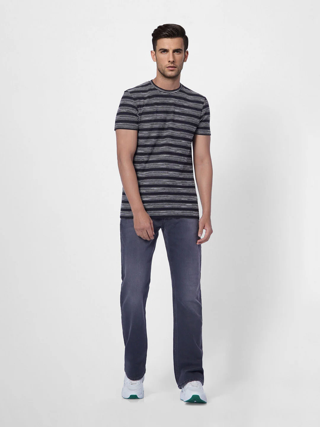 Grey Printed Crew Neck T-shirt - Image 6