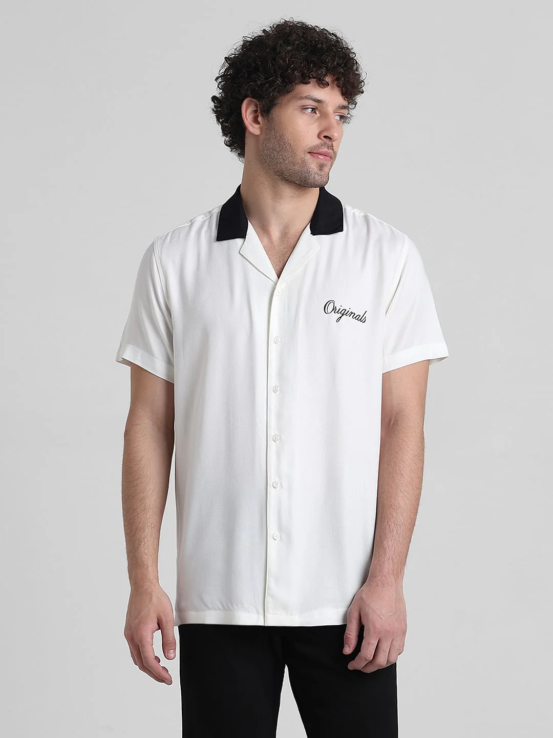 White Printed Short Sleeve Shirt - Image 2