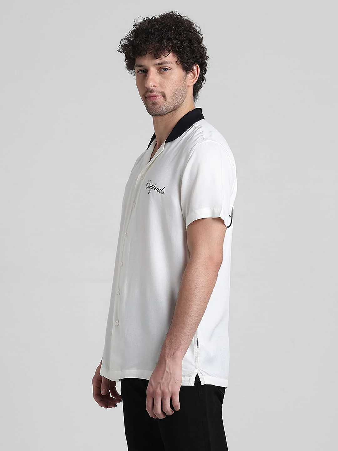 White Printed Short Sleeve Shirt - Image 3