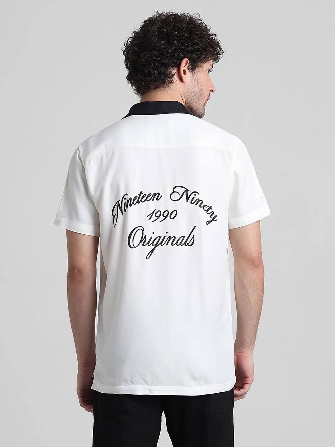 White Printed Short Sleeve Shirt - Image 4