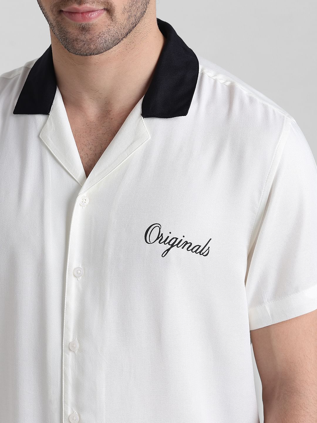 White Printed Short Sleeve Shirt - Image 5