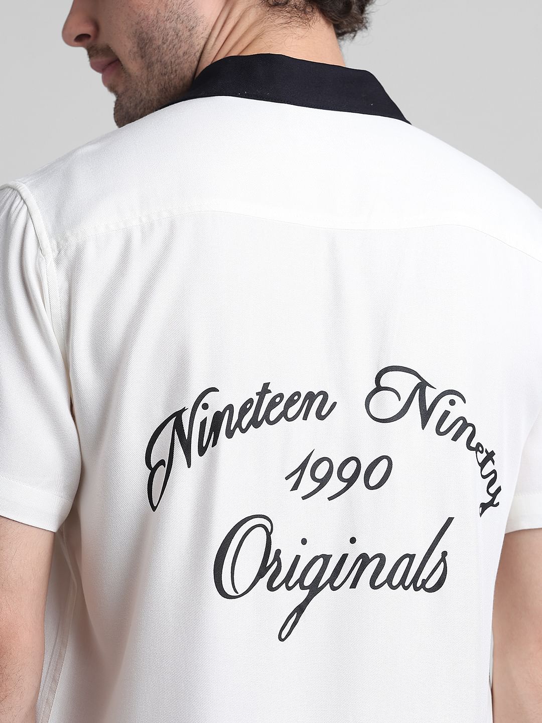 White Printed Short Sleeve Shirt - Image 6