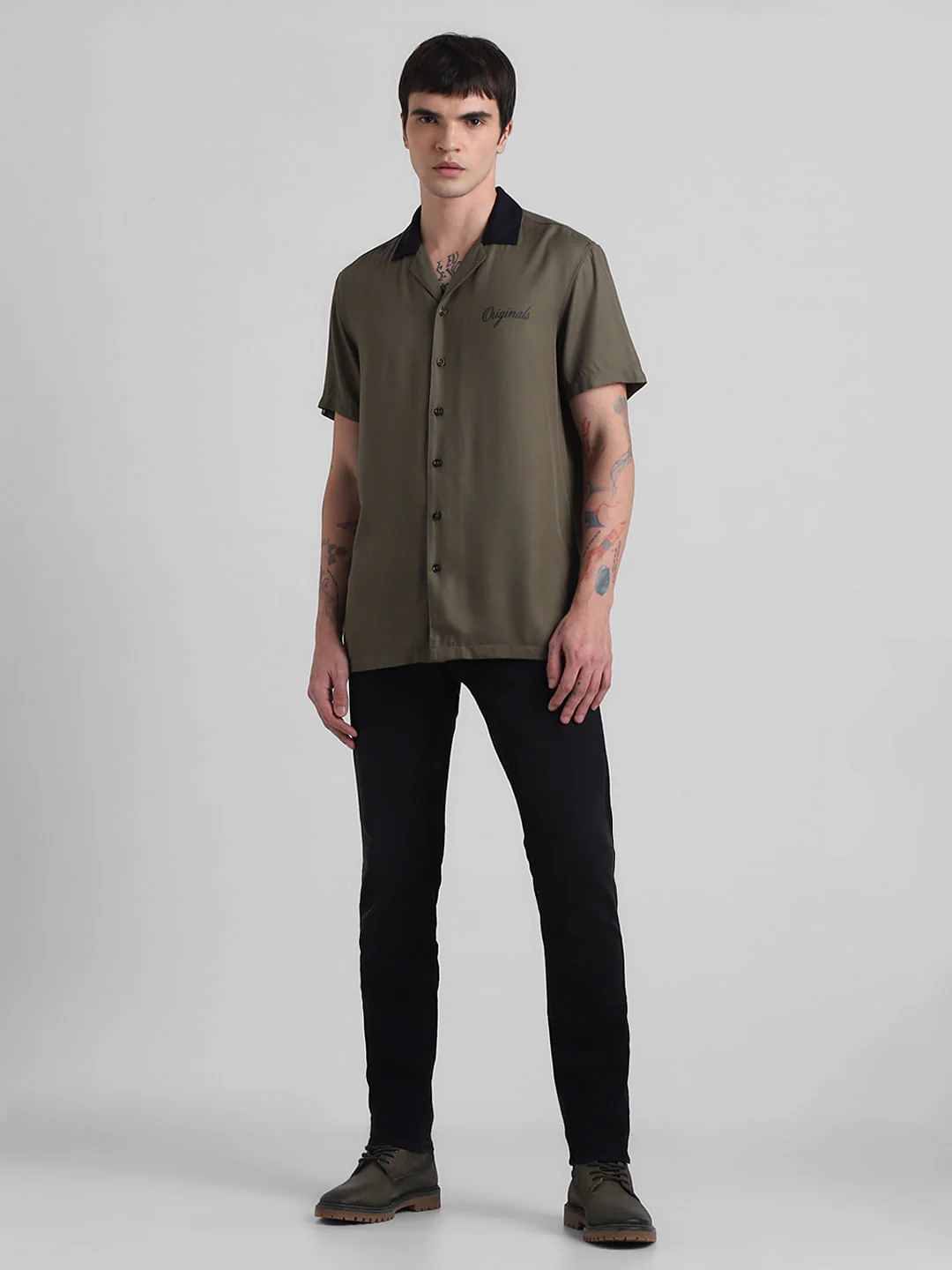 Green Printed Short Sleeves Shirt - Image 7