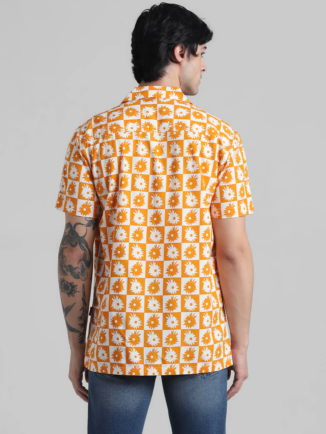 Orange Abstract Print Shirt - Image 4