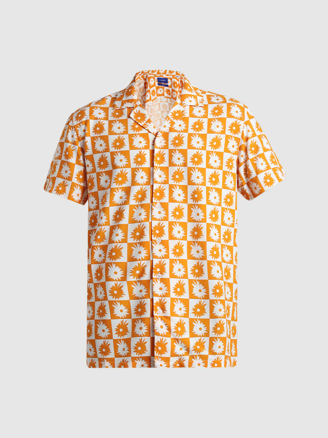 Orange Abstract Print Shirt - Image 7