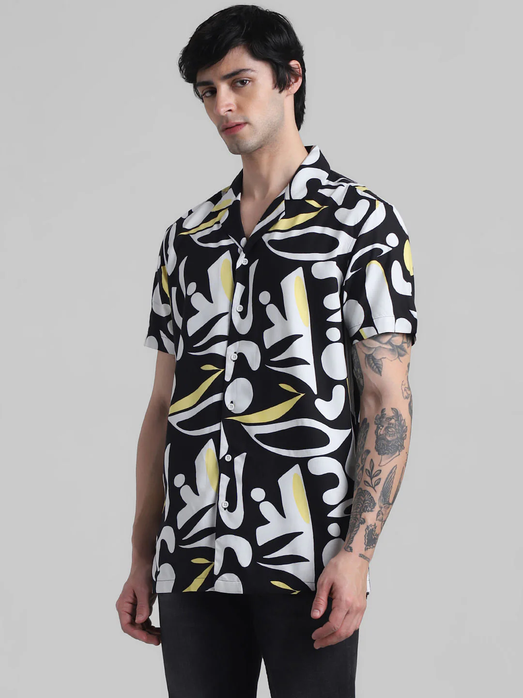 Black Abstract Print Shirt - Image 2