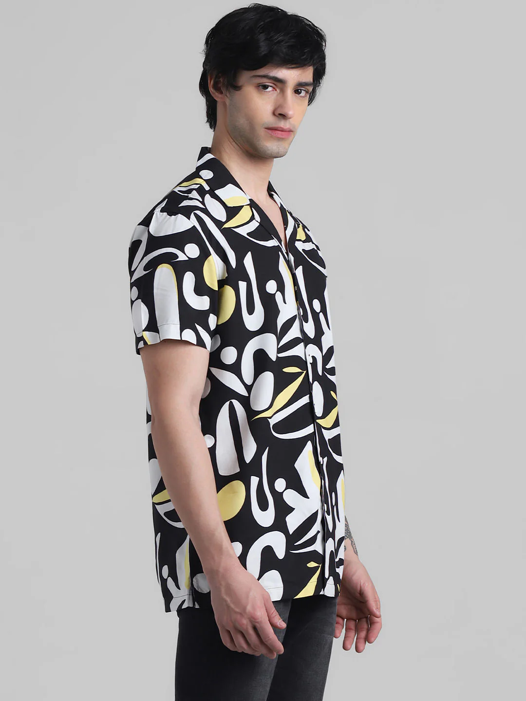 Black Abstract Print Shirt - Image 3