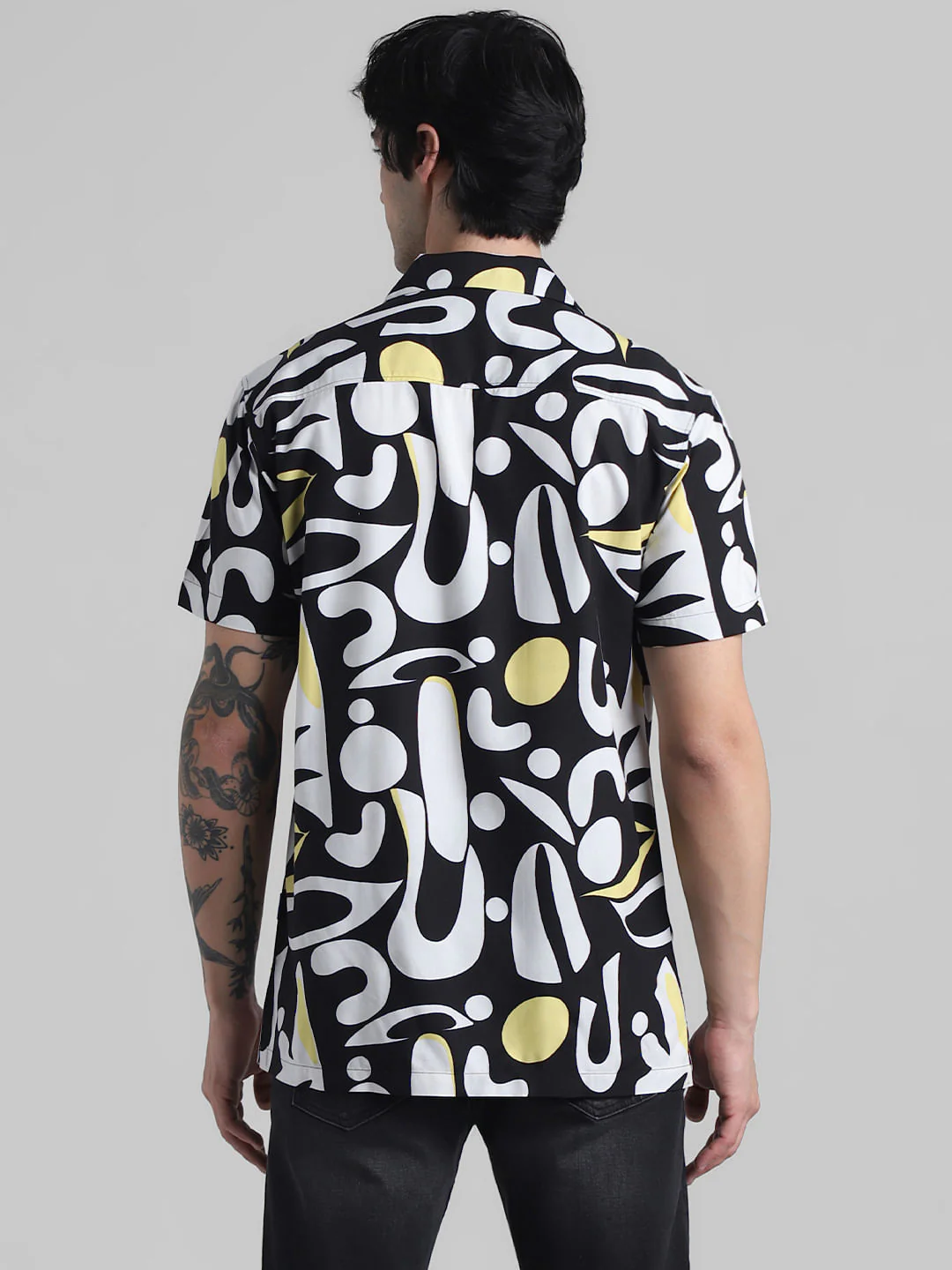 Black Abstract Print Shirt - Image 4