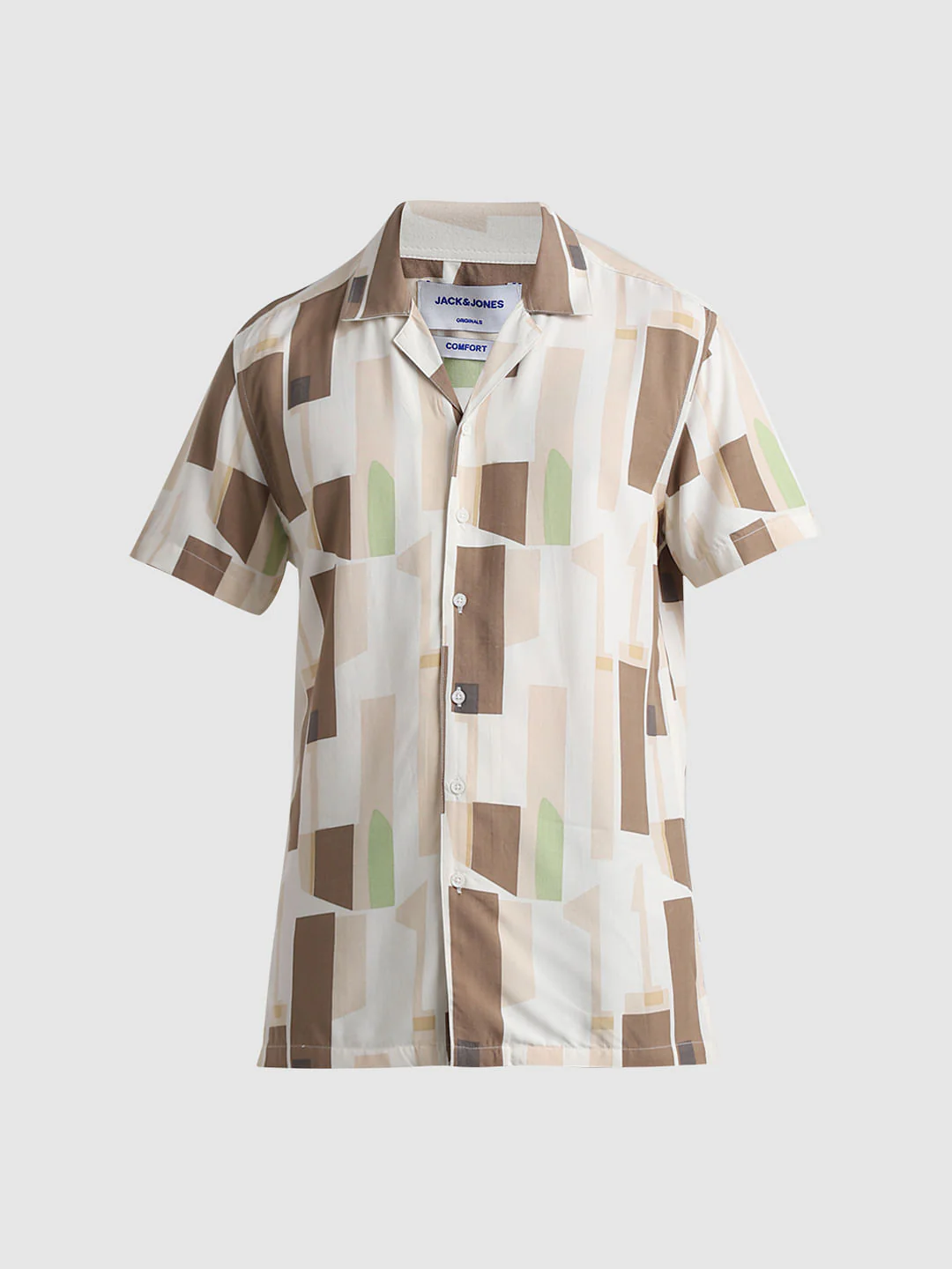 White Colourblocked Short Sleeves Shirt - Image 7