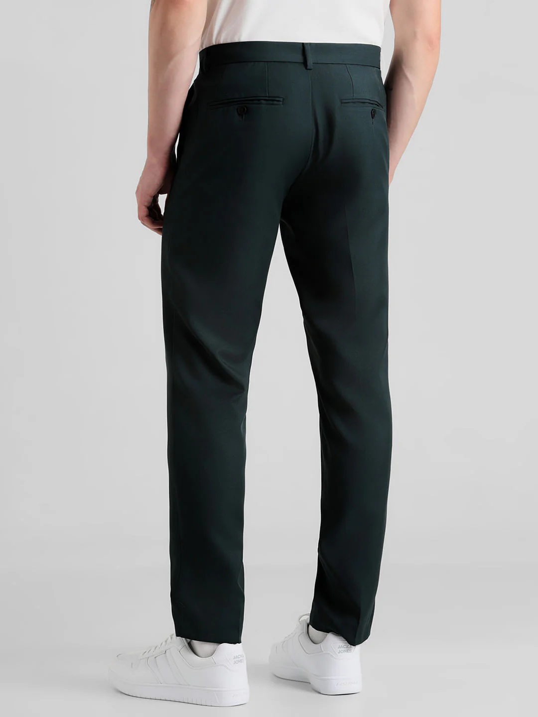 Green Mid Rise Twill Trousers - Image 2