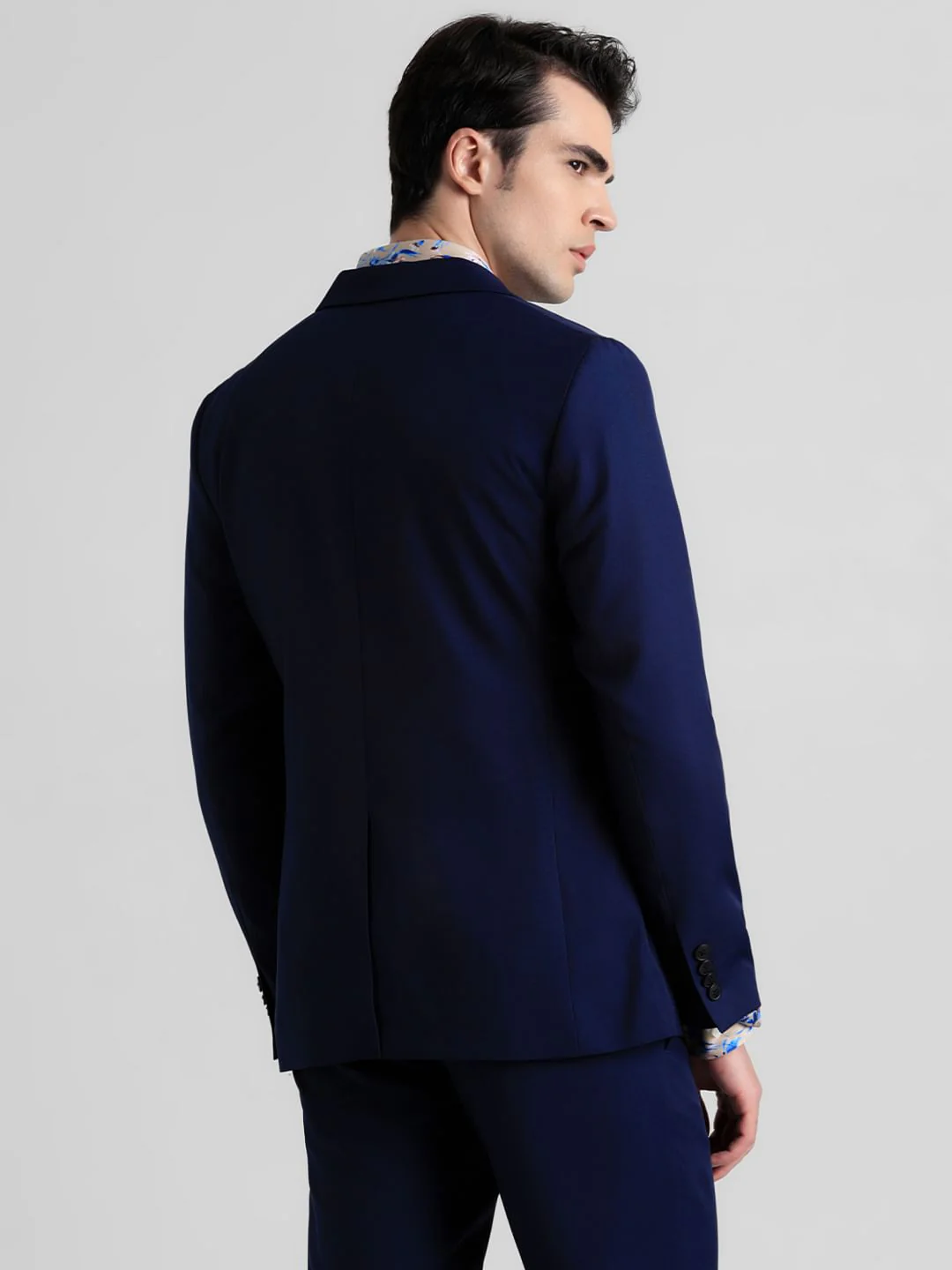 Navy Blue Mid Rise Twill Blazer - Image 4