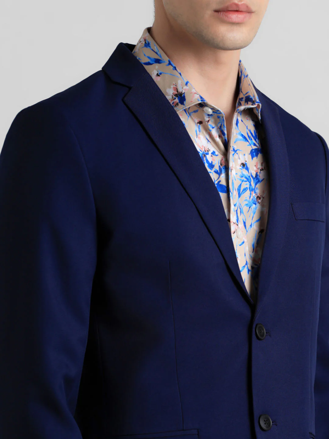 Navy Blue Mid Rise Twill Blazer - Image 5