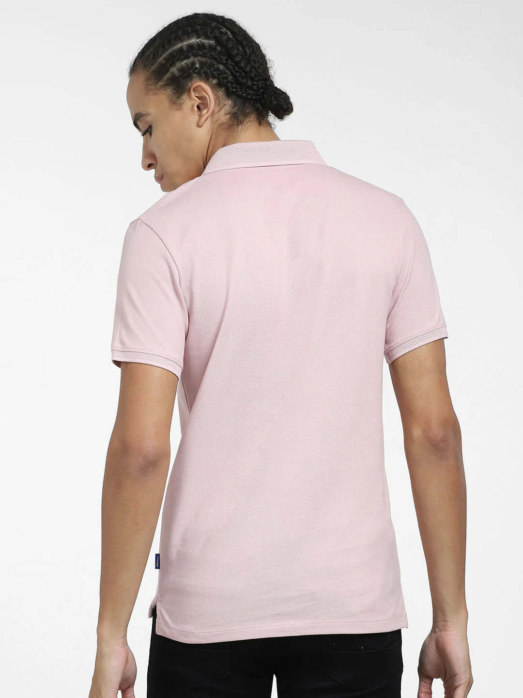 Light Pink Logo Print Polo Neck T-shirt - Image 4