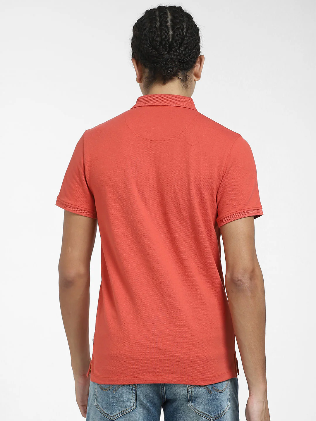 Rust Red Logo Print Polo Neck T-shirt - Image 4