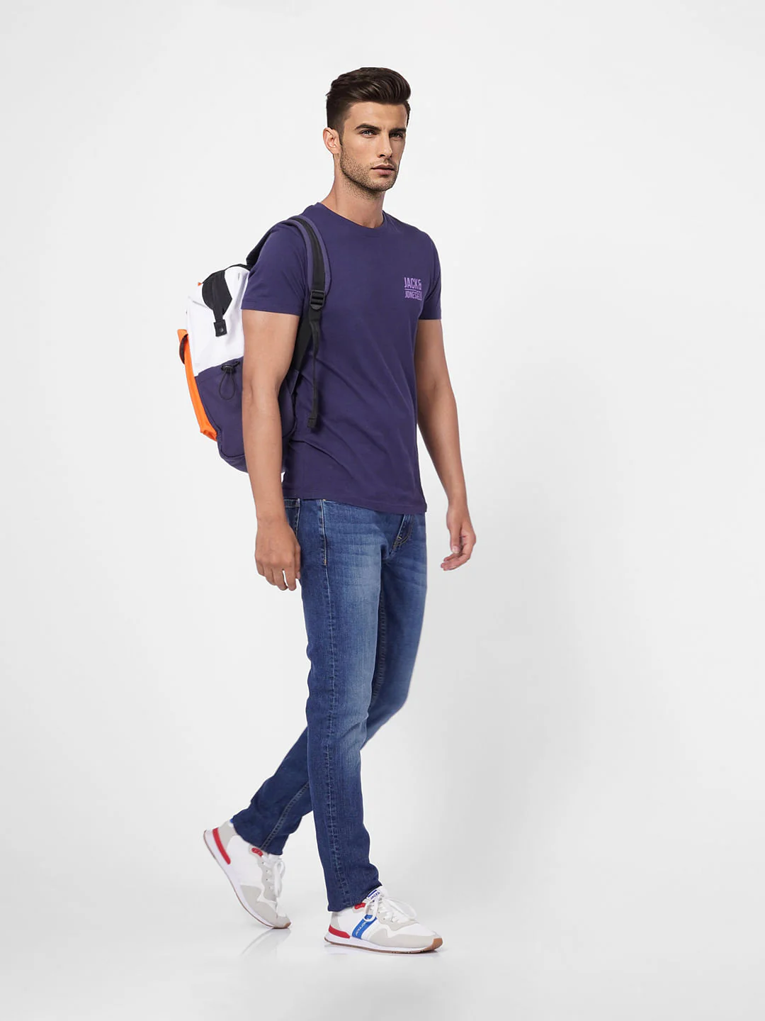 Blue Low Rise Washed Tim Anti Fit Jeans