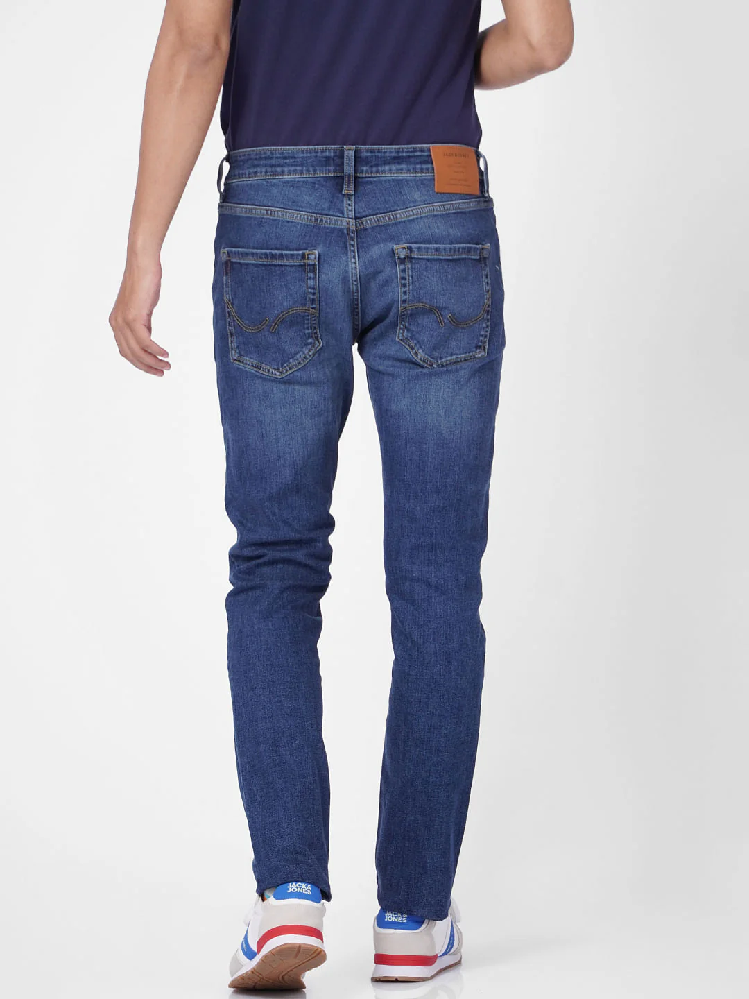 Blue Low Rise Washed Tim Anti Fit Jeans - Image 4