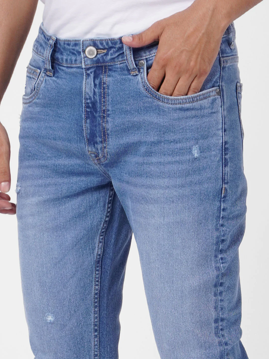 Light Blue Low Rise Liam Skinny Jeans - Image 5