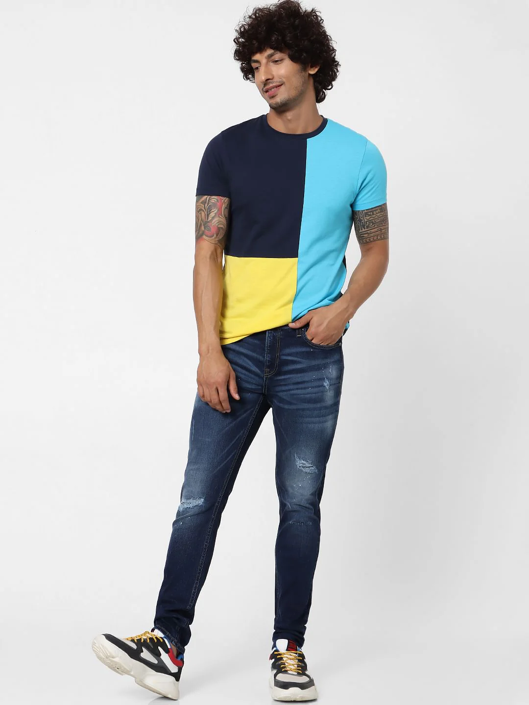 Blue Low Rise Liam Distressed Skinny Fit Jeans