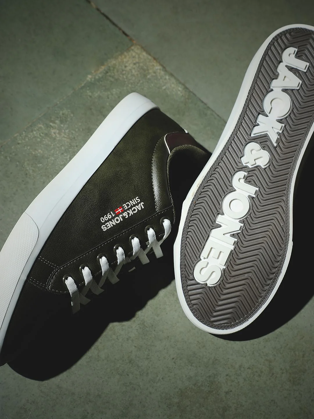 Olive PU Casual Sneakers