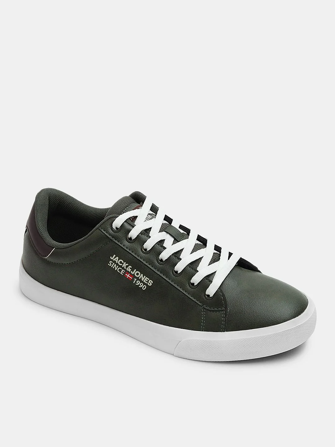 Olive PU Casual Sneakers - Image 4