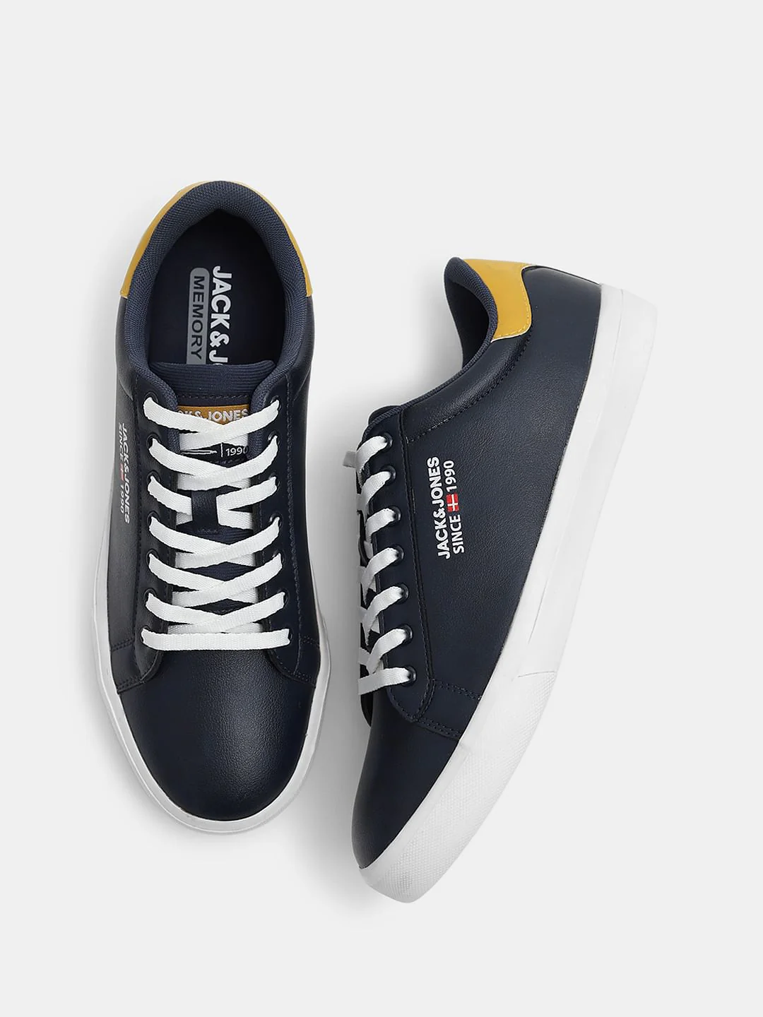 Navy Blue PU Casual Sneakers - Image 3