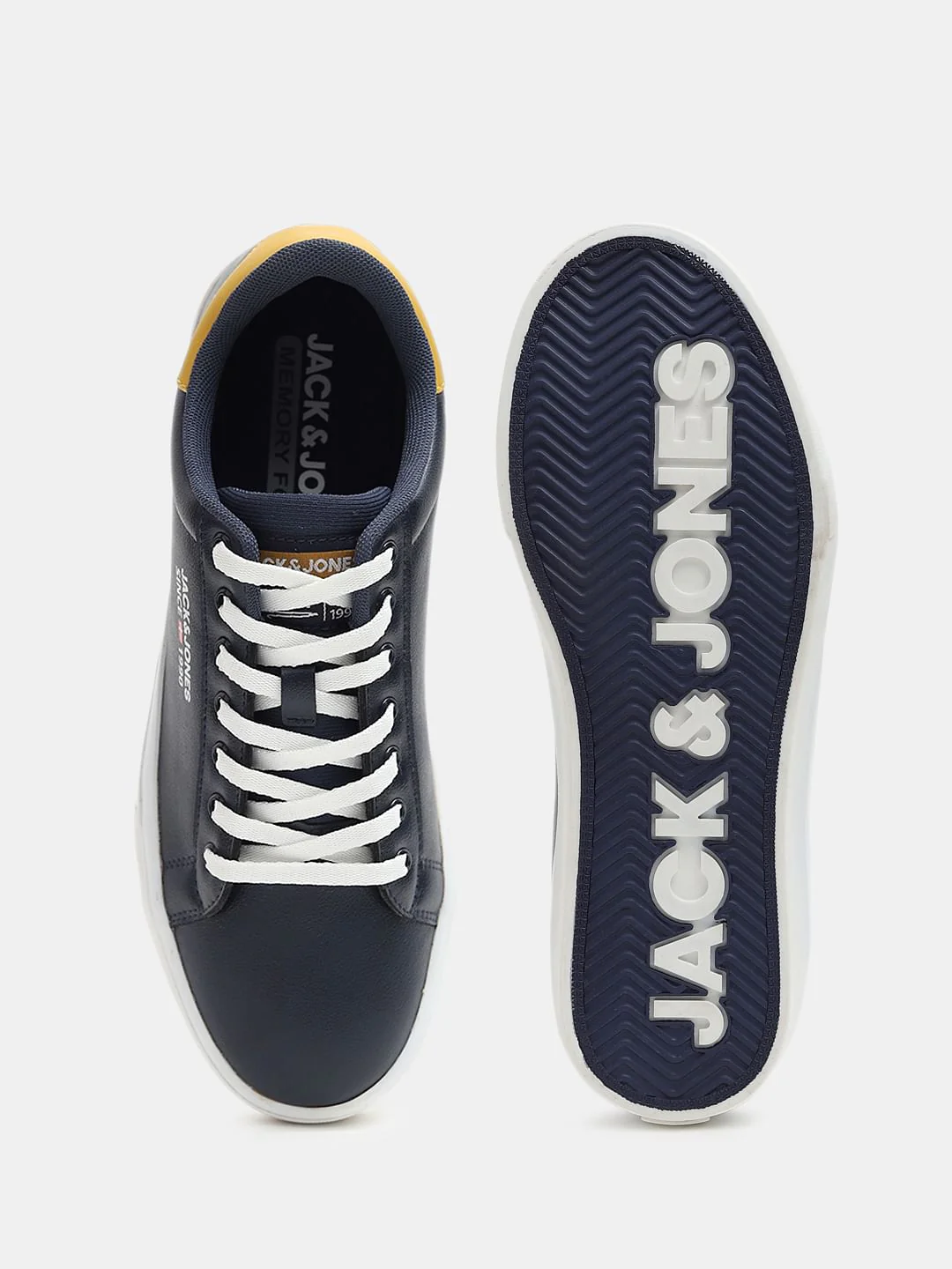 Navy Blue PU Casual Sneakers - Image 5